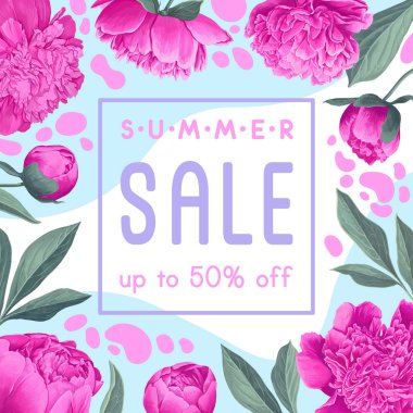 Yaz satış reklam afiş tasarımı. 