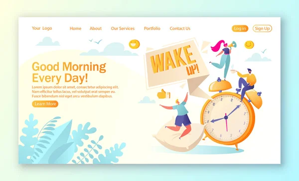 Landing_Page_Good_Morning — стоковий вектор