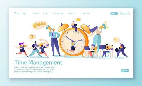 Landing _ Page _ Time _ Management — стоковый вектор