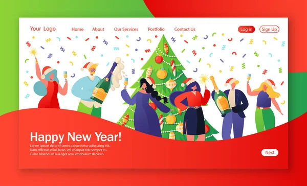 Landing_Page_New_Year — Wektor stockowy