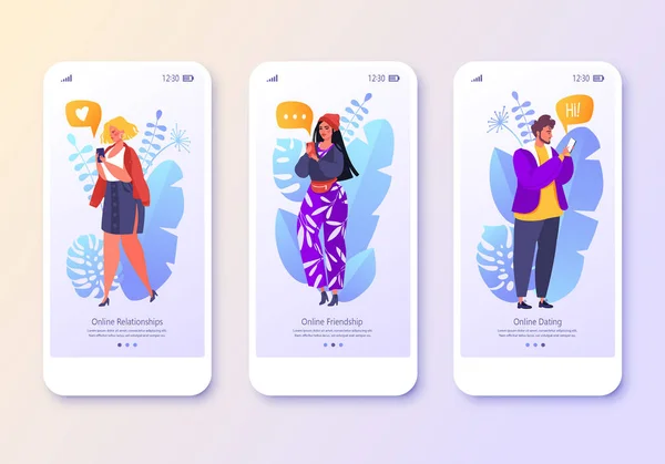 Mobile_App_People_In_Love — ストックベクタ