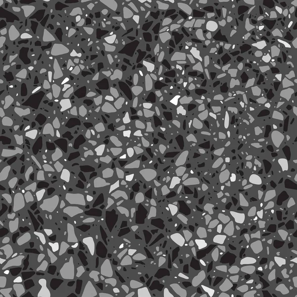 Texture Vectorielle Noire Blanche Avec Imitation Carreaux Sol Terrazzo Modèle — Image vectorielle