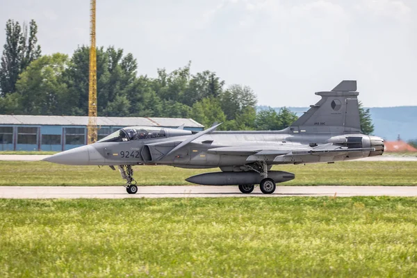 Czech Republic Pardubice 2018 Czech Air Force Jas Gripen Sky — Stock Photo, Image