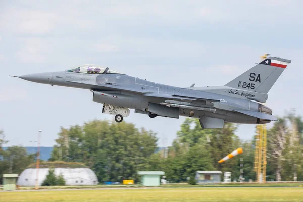 Tschechische Republik Pardubice 2018 Tschechische Luftwaffe Jas Gripen Während Des — Stockfoto