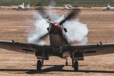 İngiltere, Duxford-15.7.2018 Supermarine Spitfire Duxford Havacılık Müzesi ' 15.07.2018 Duxford, İngiltere 