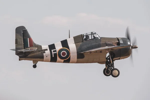 Wielka Brytania Duxford 2018 Grumman Wildcat Latające Nad Muzeum Lotnictwa — Zdjęcie stockowe