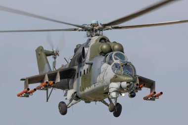 Slovakya, Sliac - 1.9.2018 Mi-24 ekran sırasında Slovak uluslararası hava Fest 1.09.2018 Sliac, Slovakya