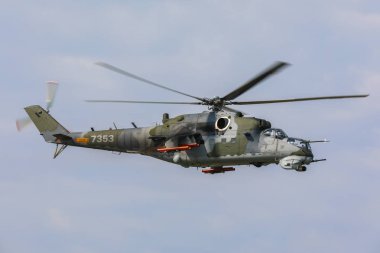 Slovakya, Sliac - 1.9.2018 Mi-24 ekran sırasında Slovak uluslararası hava Fest 1.09.2018 Sliac, Slovakya