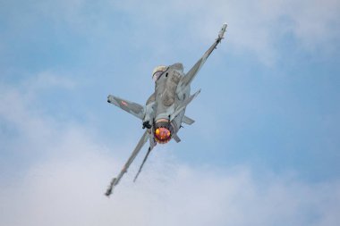 Slovakya, Sliac - 1.9.2018 Lehçe F-16 demo takım ekran sırasında Slovak uluslararası hava Fest 1.09.2018 Sliac, Slovakya