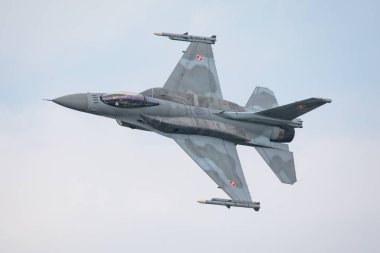 Slovakya, Sliac - 1.9.2018 Lehçe F-16 demo takım ekran sırasında Slovak uluslararası hava Fest 1.09.2018 Sliac, Slovakya