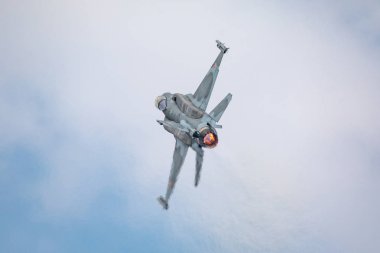 Slovakya, Sliac - 1.9.2018 Lehçe F-16 demo takım ekran sırasında Slovak uluslararası hava Fest 1.09.2018 Sliac, Slovakya