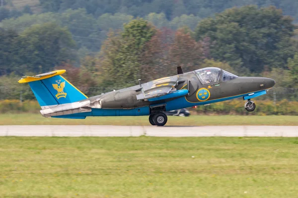 Eslováquia Sliac Exibição 2018 Saab 105 Durante Festival Aéreo Internacional — Fotografia de Stock