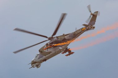 Slovakya, Sliac - 2.9.2018 Mi-24 ekran sırasında Slovak uluslararası hava Fest 2.09.2018 Sliac, Slovakya