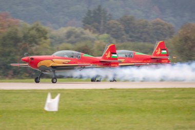 Slovakya, Sliac - Slovak uluslararası hava Fest 2.09.2018 Sliac, Slovakya sırasında Kraliyet Ürdün Falcons görüntülemek 2.9.2018