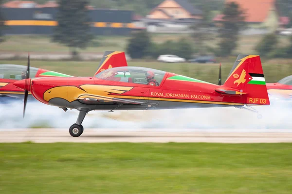 Словакия Sliac 2018 Royal Jordanian Falcons Display Slovak International Air — стоковое фото