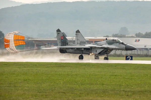 Eslovaquia Sliac 2018 Pantalla Mig Durante Slovak International Air Fest — Foto de Stock