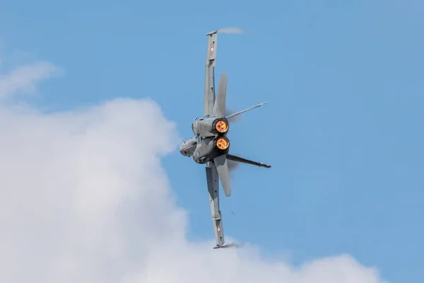 Belgien Kleine Brogel 2018 Schweiziska Hornet Uppvisning Den Belgiska Flygvapnet — Stockfoto