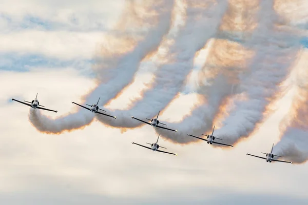 Bélgica Kleine Brogel 2018 Breitling Jet Team Exibição Durante Dias — Fotografia de Stock