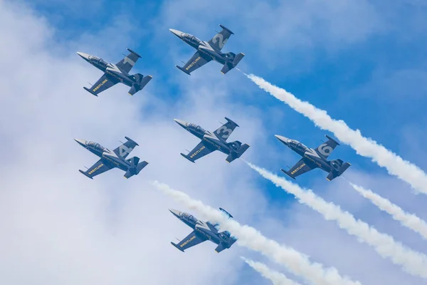 Bélgica Kleine Brogel 2018 Breitling Jet Team Exibição Durante Dias — Fotografia de Stock