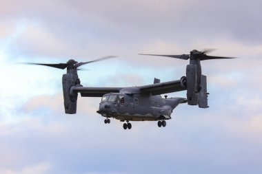 Nowy Targ, Polonya - 14.11.2018 Bell Mv-22 Nowy Targ havaalanında 14.11.2018 Nowy Targ, Polonya için açılış Osprey