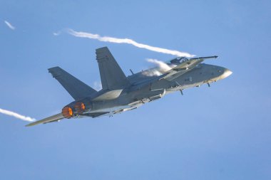 Çek Repubic, Ostrava - 16.9.2018 F-18 Hornet ekran sırasında Nato gün içinde 16.9.2018 de Ostrava, Çek Reublic