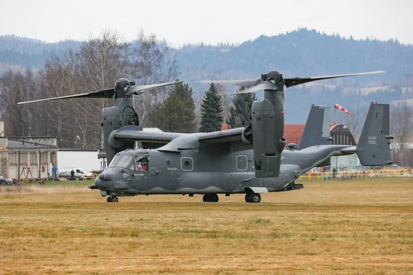 Nowy Targ Polsko 2018 Bell Osprey Přistání Nowy Targ Letiště — Stock fotografie