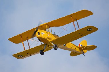 Krakow, Polonya-23.6.2019 Tiger Moth 23.6.2019 Polonya Havacılık Müzesi 'nde Krakow, Polonya