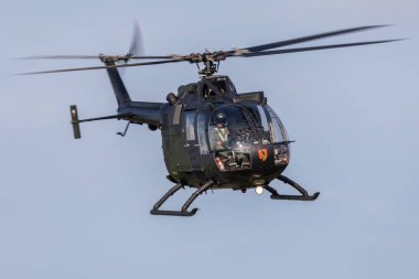 Krakow, Polonya-23.6.2019 Bolkov Bo-105 helikopter 23.6.2019 Krakow Polonya Havacılık Müzesi, Polonya