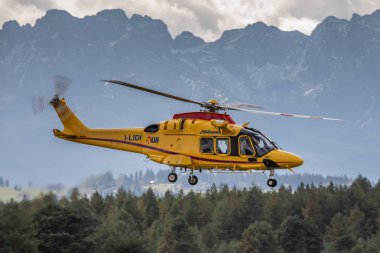 Şimdi Targ, Polonya - 11.10.2019 Agusta Westland Aw169 Nowy Targ Havalimanı 11.10.2019 Nowy Targ, Polonya