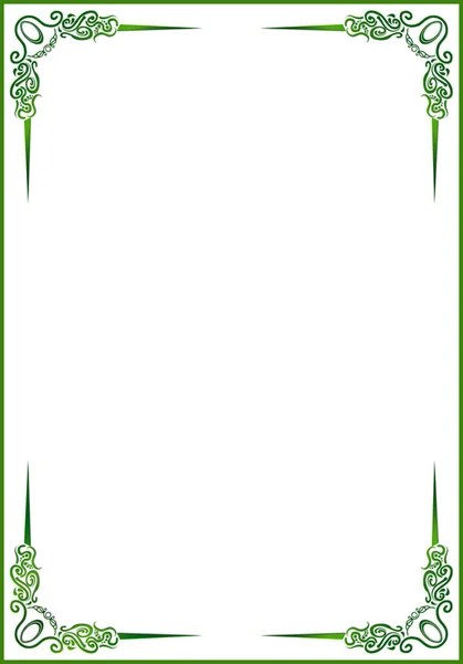 Рамка Зелеными Орнаментами — стоковый вектор