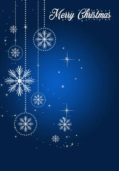 Merry Christmas Card Winter Snowflakes Background — Stock Vector