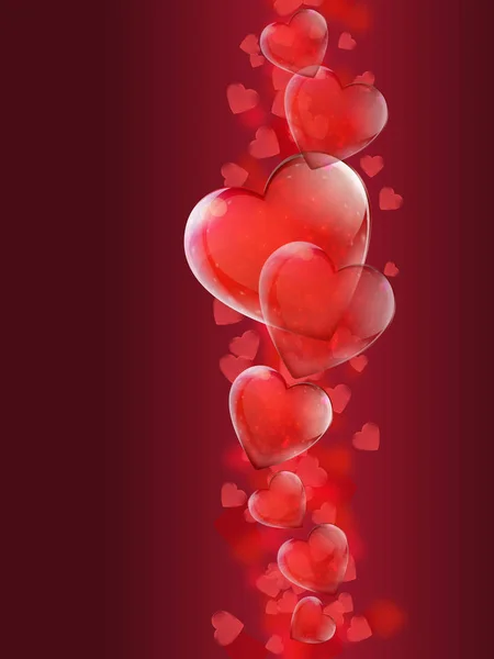 Dia Dos Namorados Com Corações Brilhantes —  Vetores de Stock