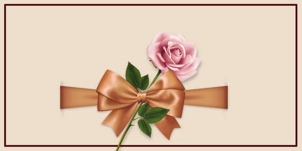 Label Bow Ahd Rose — Stock Photo, Image