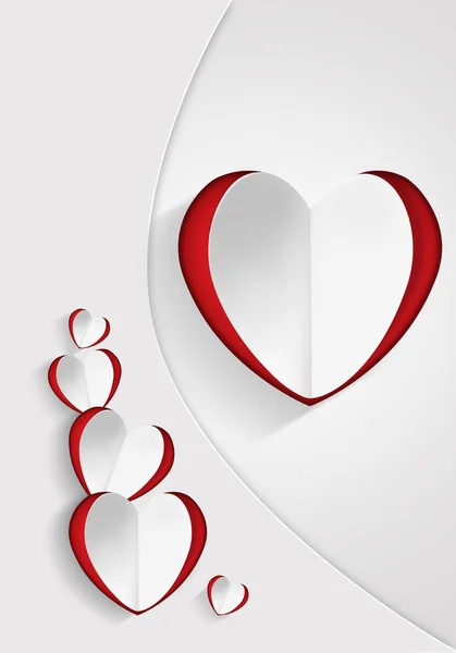 Cartão Dia Dos Namorados Com Papel Corações — Fotografia de Stock