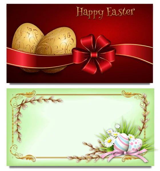 Natural Backgrounds Easter Eggs — Stock Vector