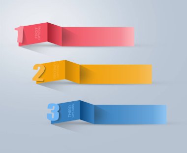Tasarım öğeleri iş infographics 3 seçenekleri, adımları, parçaları için