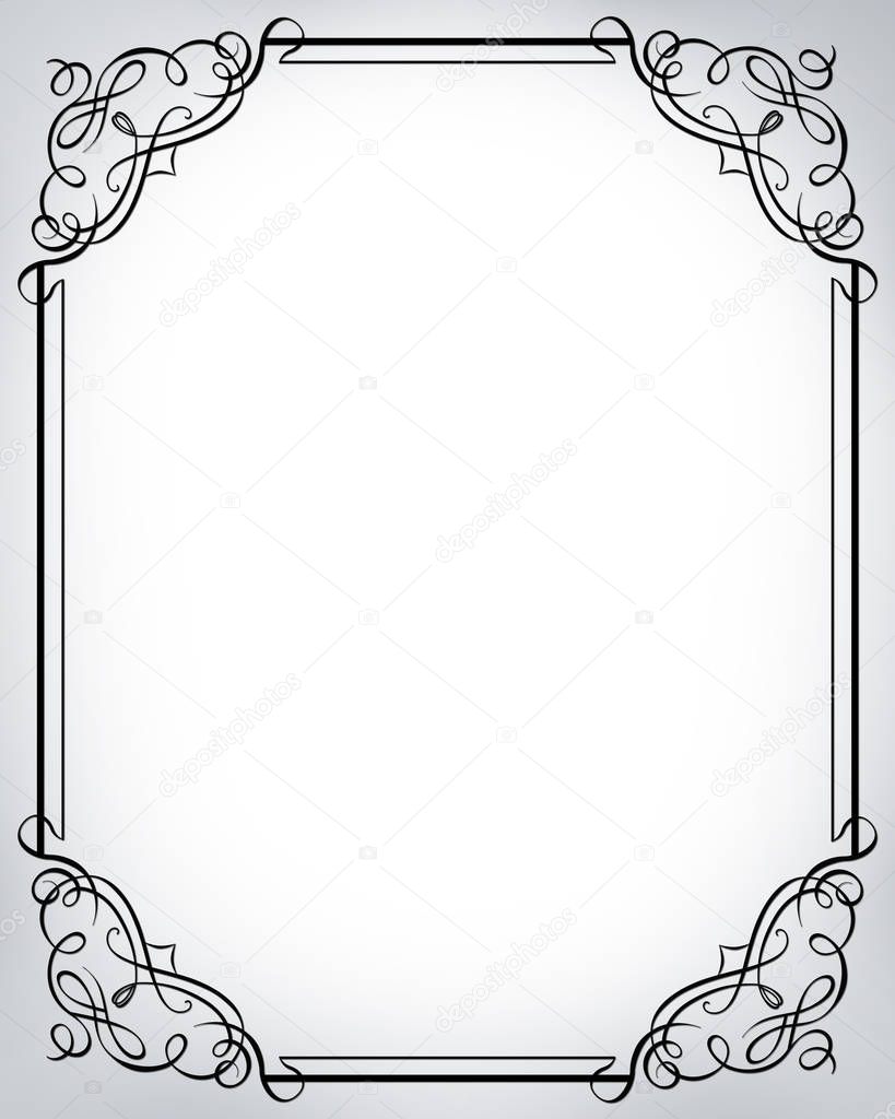 Art border black  decorative frame