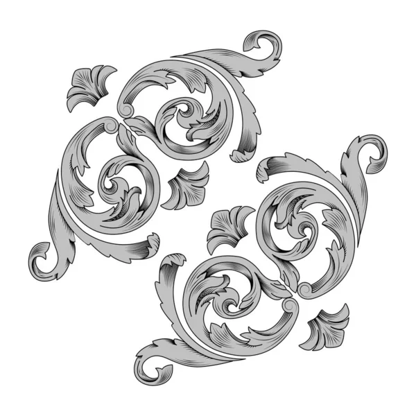 Ретро Винтажный Серый Декоративный Элемент Дизайна — стоковый вектор