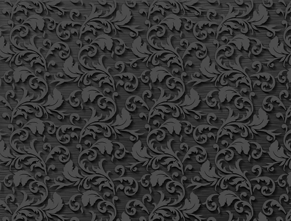 Metallic Textura Sierlijke Floral Retro — Stockvector