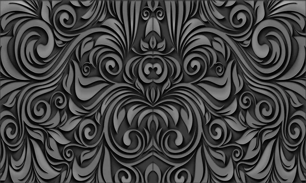 Wood Pattern Black Flowers Wallpaper — Stock Photo, Image