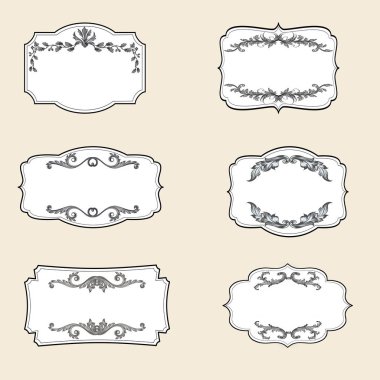 Dekoratif vintage çerçeveler seti