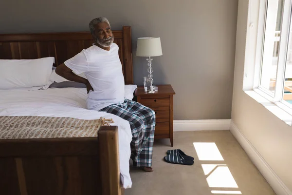 Vooraanzicht Van Een Hogere Afro Amerikaanse Man Die Lijden Aan — Stockfoto