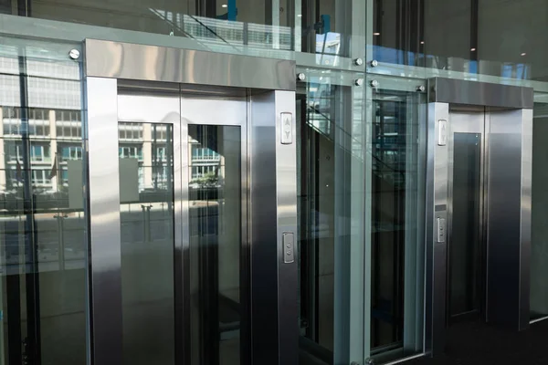 Side View Two Modern Elevators Workplace — Stock Photo, Image