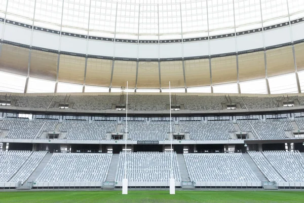 Vooraanzicht Van Rugby Goal Post Een Leeg Stadion — Stockfoto