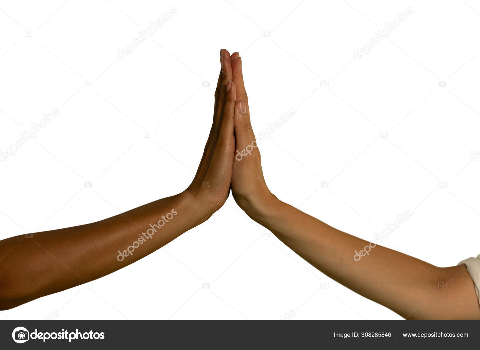 Premium Photo  Close-up of two palms together. hands hold hands together