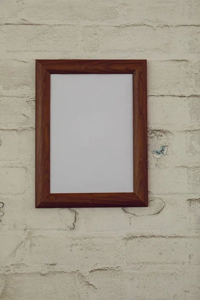 Close Framed Blank Picture Hanging Wall — Stock Photo, Image