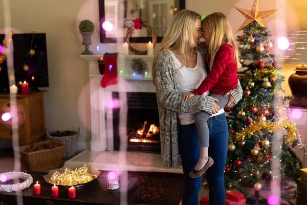 Vooraanzicht Van Een Jonge Blanke Vrouw Met Haar Jonge Dochter — Stockfoto