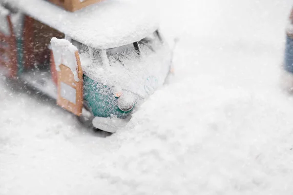 old bus in the snow