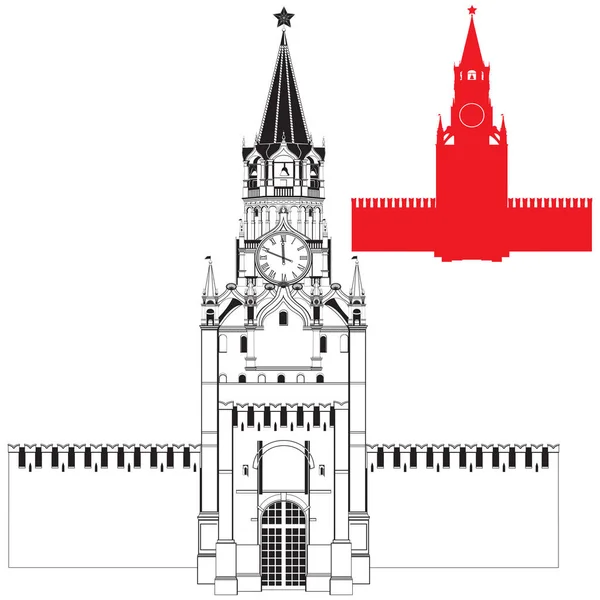 Torre del Kremlin de Moscú en Rusia — Vector de stock