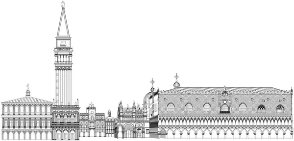 Piazza San Marco, Venetië — Stockvector